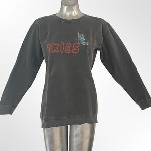 Thick Grey Crewneck Sweater with cool graphics in size M-L